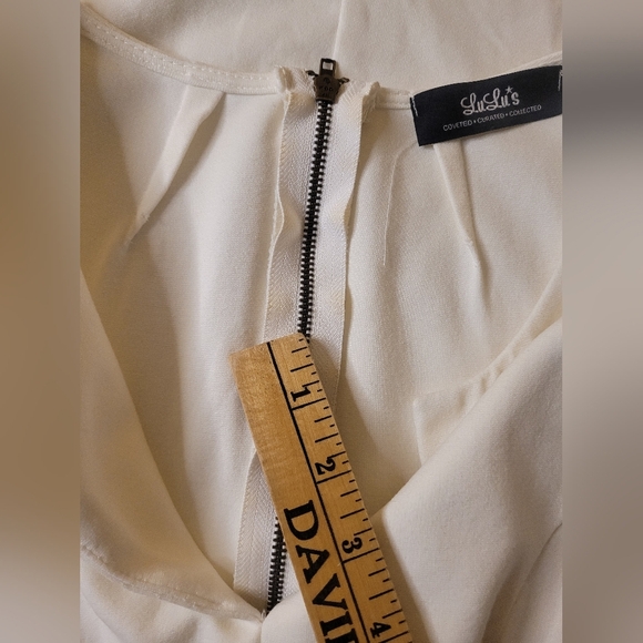Lulu’s Sheath White Mini Dress Exposed Zipper sz S - Picture 10 of 10